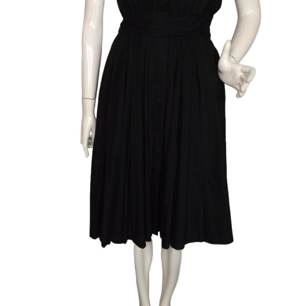 ROBERT RODRIGUEZ Shirt Dress, L, Black, Career, Sash/Bow, Short sleeve Cottony - Picture 10 of 13